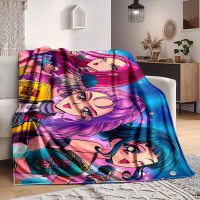 1pc KPop Demon Hunters Cozy Print Blanket - Lightweight Warm Flannel Throw