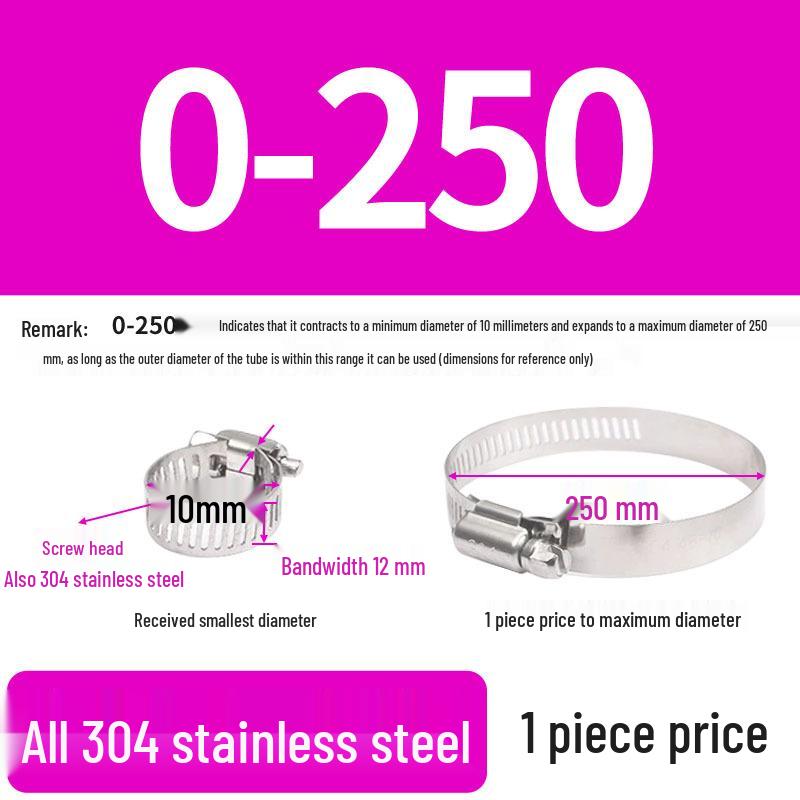 304 Edelstahl Schwerlast Schlauch- und Rohrschelle Clip