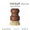 Sisal & Coconut Fiber Pot Brush with Short Wooden Handle for Eco-friendly Kitchen Cleaning
