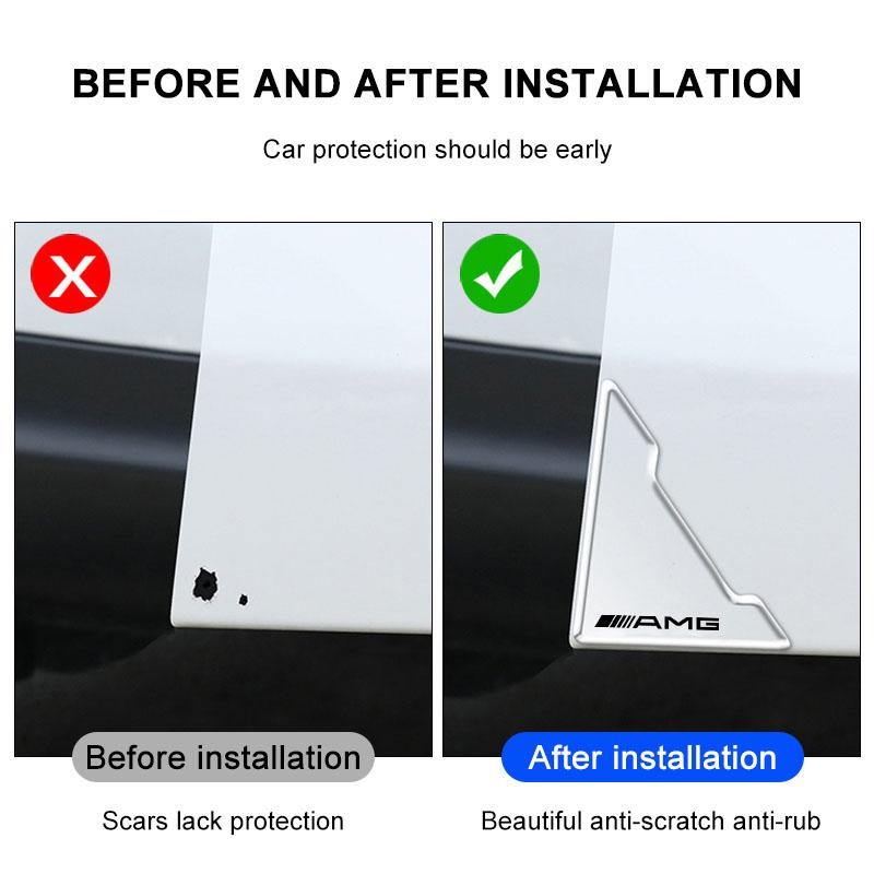 2Pcs Transparent Car Door Corner Cover Anti-Scratch Protection Sticker For Mercedes-Benz AMG C500 C200 C300 A B C E GLA CLA GLK GL ML GLE W204 W205