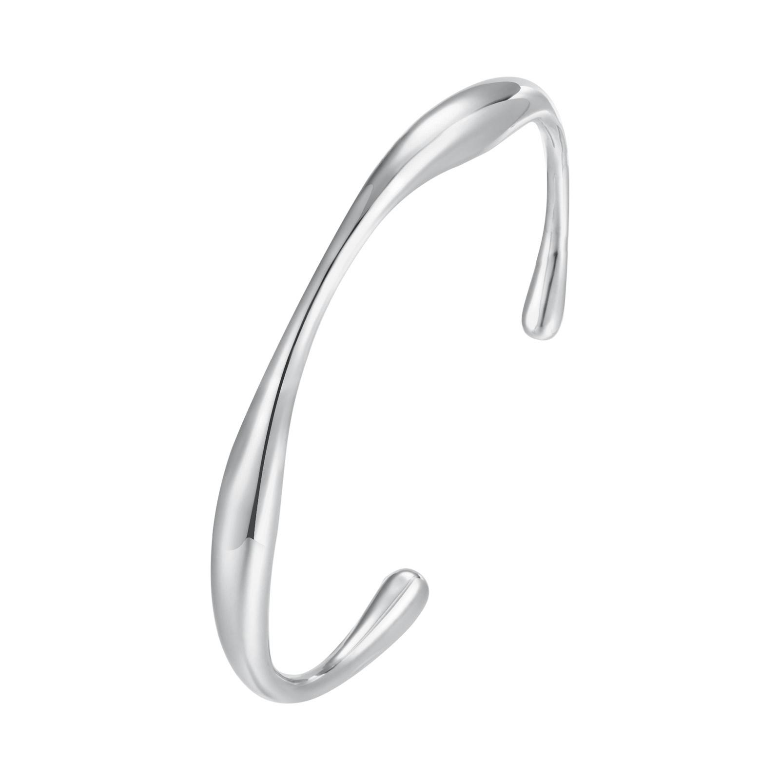 

Minimalist Open Cuff Bangle Bracelet for Women, Stainless Steel Cuff Wrist,Stackable Bracelets High Polished Smooth Jewelry