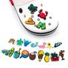 Cartoon Beach Wave Clog Shoes with Cute Floral Buckles and Soft Rubber Accessories