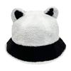 Fuzzy Faux Fur Fisherman Cap Fluffy Plush Warm Hats Cat Ear Fisherman Cap  Outdoor Wear