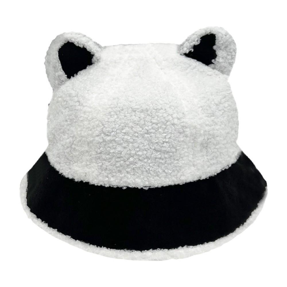 Fuzzy Faux Fur Fisherman Cap Fluffy Plush Warm Hats Cat Ear Fisherman Cap  Outdoor Wear