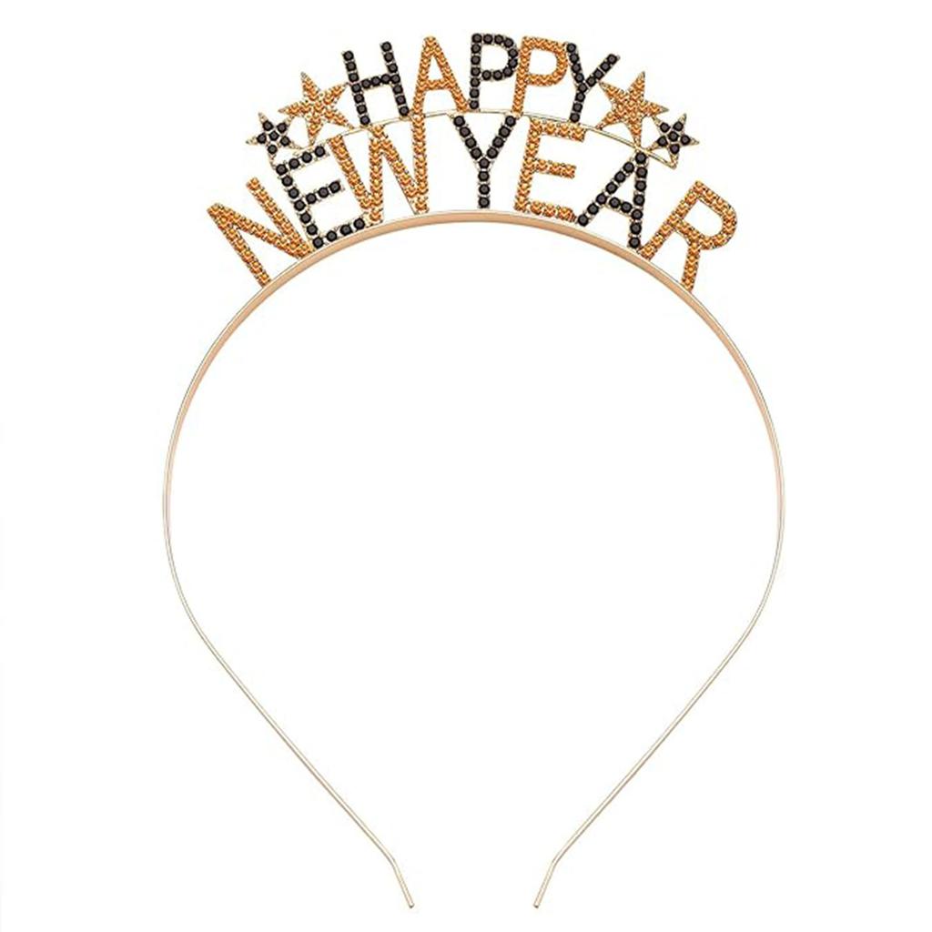 2025 Šťastný nový rok Veselé Vánoce Čelenka s diamantovým nápisem Všechno nejlepší k narozeninám Party Oblečení Vlasové doplňky pro ženy dívky