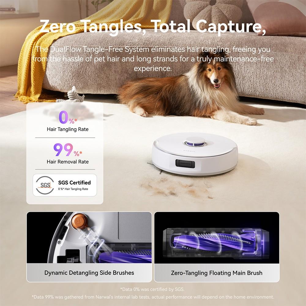Narwal Freo X10 Pro Robot Vacuum Cleaner, Tangle Free Robot Mop, 11000Pa Powerful Suction, Self-Emptying, Auto Mop Washing, Auto Drying