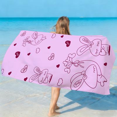 Women Love Bunny Towel Quick Drying Beach Towels Are Suitable For Swimming Pools Camping Yoga And The Gym