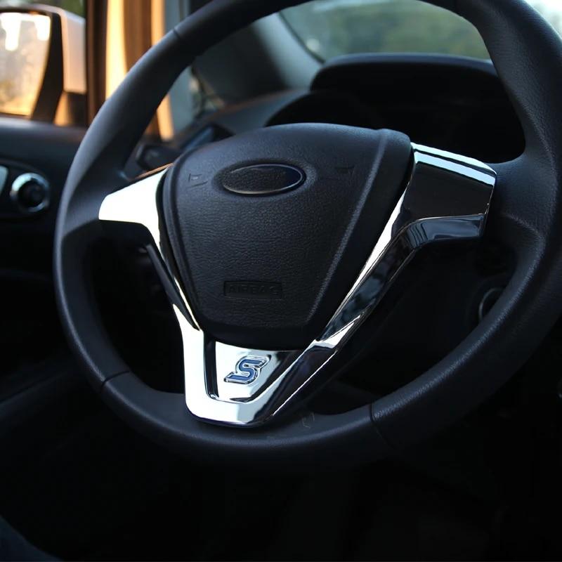 ABS Steering Wheel Trim Sequins Stickers for Ford Ecosport 2013 -2016 New Fiesta 2012 2013 2014 2015 2016 2017 Auto Accessories