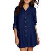 Women's Multicolor Denim Shirt Casual Button Down Long Sleeve Fashion Top for Spring and Fall