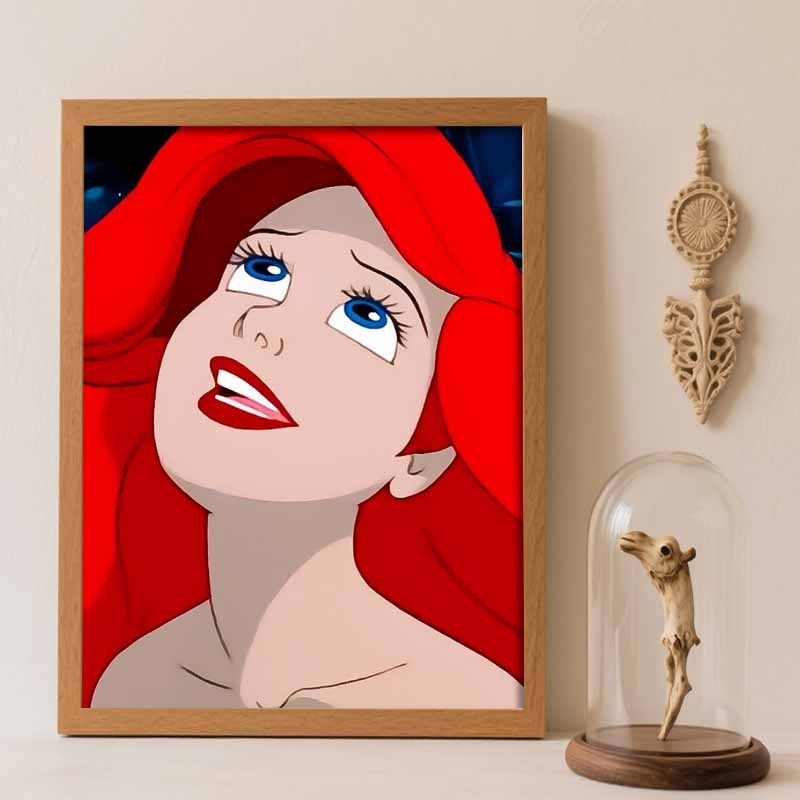 Disney Diamond Painting 5D DIY The Little Mermaid Diamond Painting Art Diamond Painting Kit Adult/Beginner Gift Idea Creative Home Decor Round 20x30cm