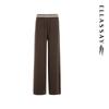 ELLASSAY Women's 100% Merino Wool Jacquard Straight-Leg Casual Pants