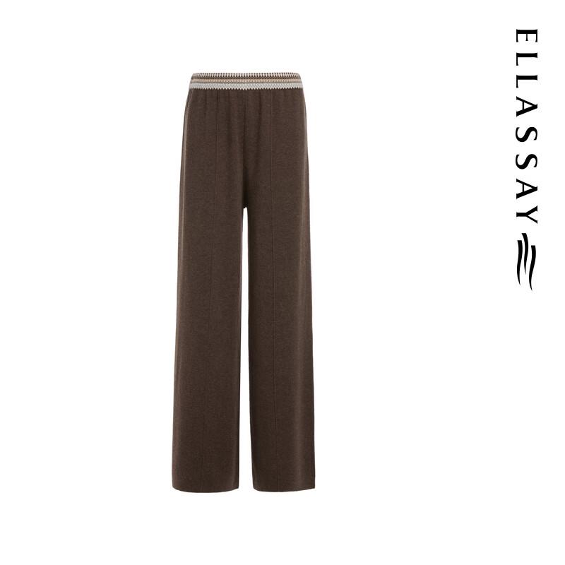 ELLASSAY Women's 100% Merino Wool Jacquard Straight-Leg Casual Pants