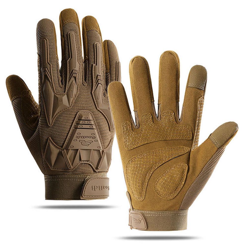 Tactical gloves men's wear-resistant windproof locomotive non-slip outdoor driving touch screen riding anti-drop full finger protective gloves