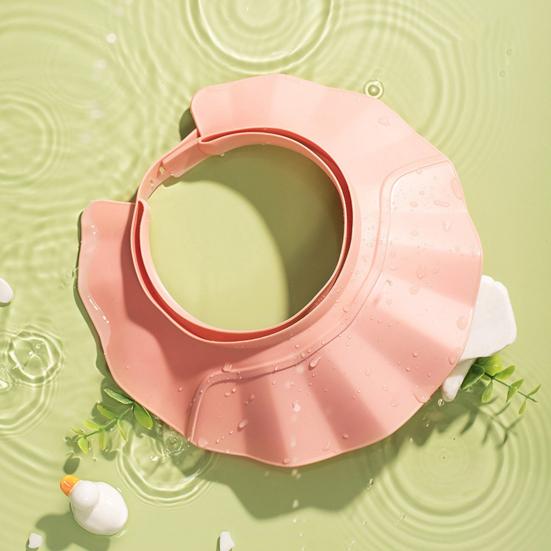 Adult Kids Shower Cap Shield Adjustable Bathing Head Hat Shampoo Visor Cap Soft Waterproof Hair Washing Shield for Head Ear Eye Protection