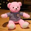 Kawaii Hug Sweater Teddy Bear Plush Dolls Lovely Bear with Clothes Holding Heart Pillow Nice Wedding Valentine 'S Gifts