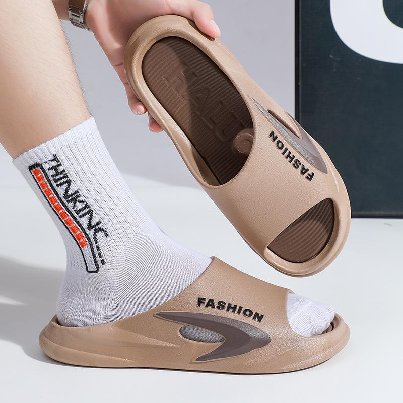 One-word slippers men's summer fashion student non-slip slippers outdoor non-slip beach soft bottom cool slippers