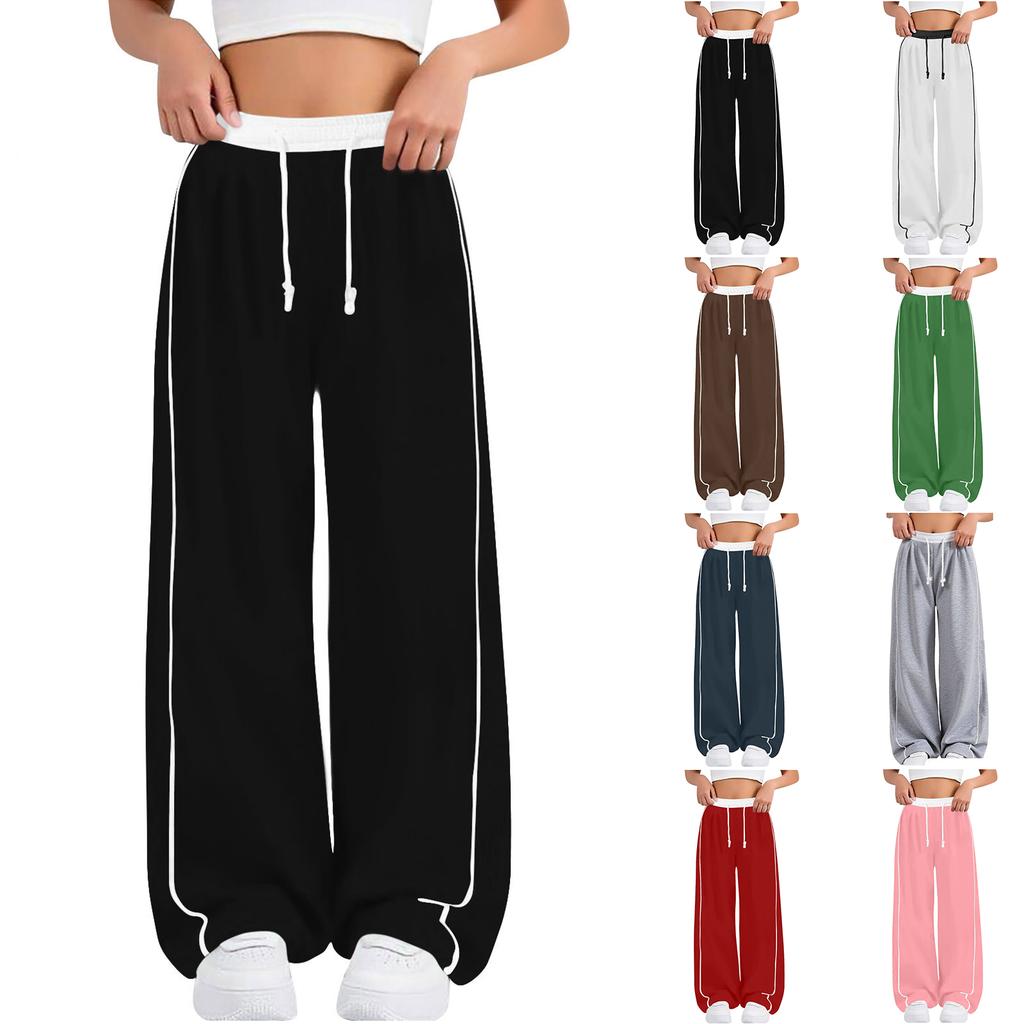 Pantaloni della tuta larghi a gamba dritta colorati per bambini, vestibilità comoda per uso casual e sportivo, per ragazzi e ragazze