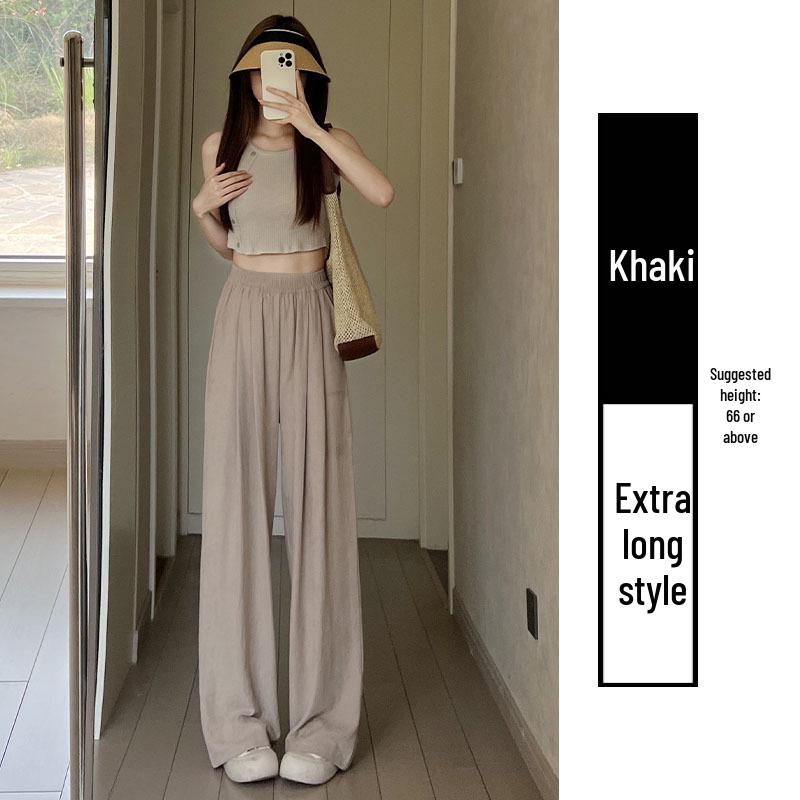 Yamamoto Blue High-Waisted Slimming Straight-Leg Textured Wide-Leg Pants 2025