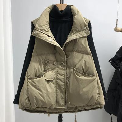 Cotton Waistcoat Women's Fashion Western Style Korean Version of The Stand-up Collar Vest Waistcoat Outer Jacket