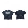 T-shirt Coton Surdimensionné Homme Avec Impression Graphique Satoshi Lavage Vintage Hip Hop Streetwear Manches Courtes
