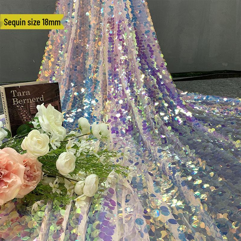 Gold & Silver Glitter Sequin Fabric for Wedding & Birthday Decor