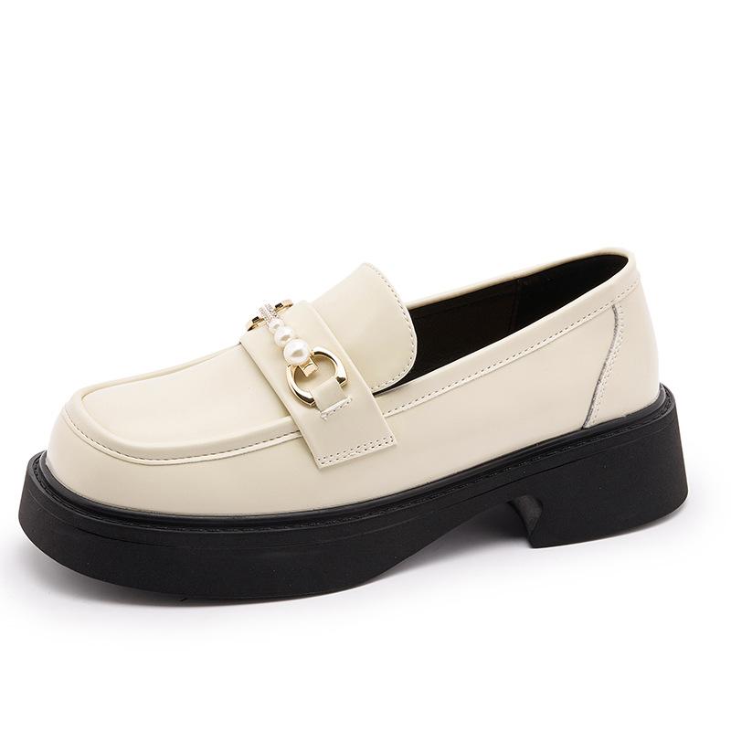 Leather Small Leather Shoes Women's 2025 New Black Mary Jane Single Shoes Platform British Style JK Loafers Women's Flat Bottom