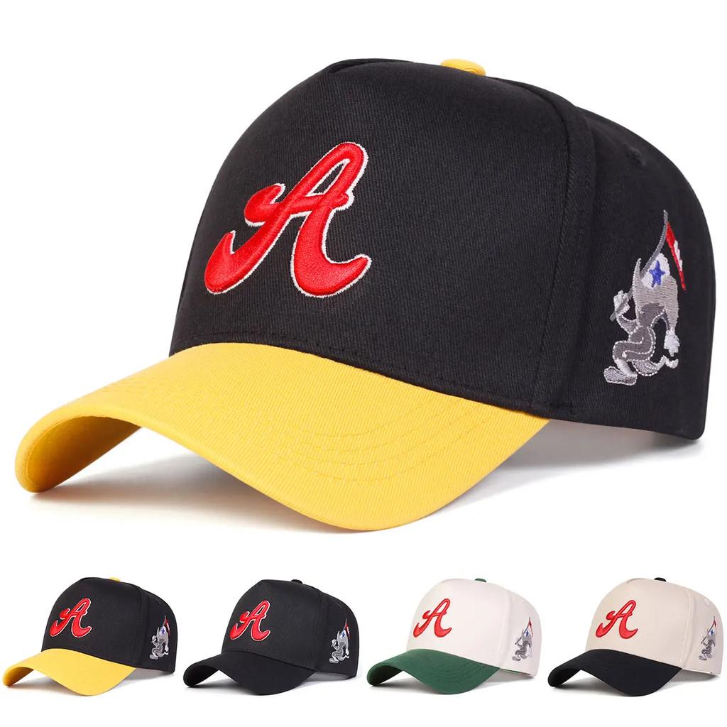 Baseball Stitching Embroidered A Lettering Alphabet Personality Neutral Gender Women Men For Caps Spring Autumn Outdoor Sunscreen Hat Adjustable