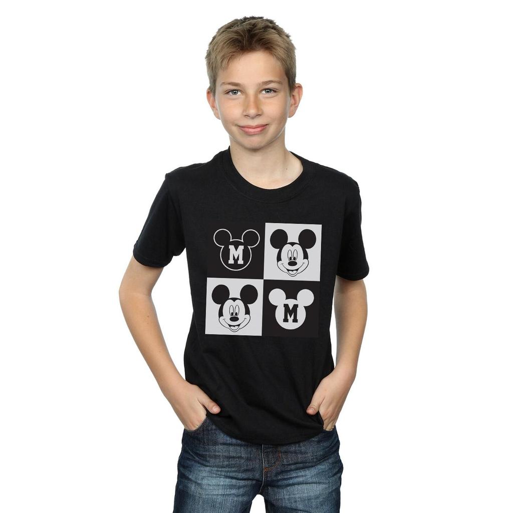 Disney Boys Mickey Mouse Smiling Squares T-Shirt