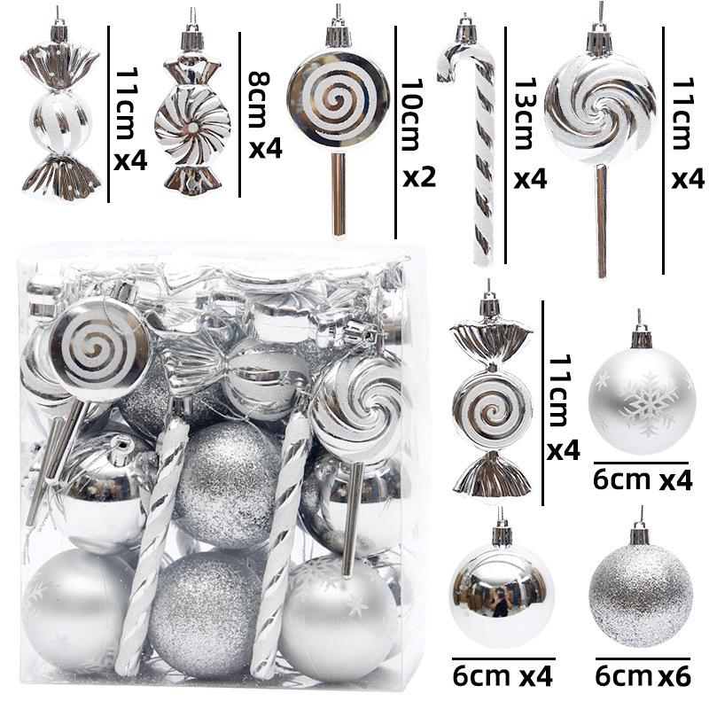 Cross-Border Dragon Tiger Christmas Ball Set: Red & White Lollipop Candy Ornaments for Christmas Tree Decorating