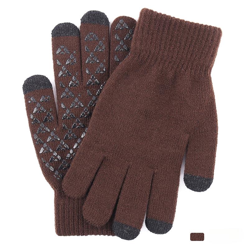 Winter Men's Touchscreen Gloves Oversized Fleece Lined Cold Resistant Warm Knit Gloves Cold Proof Touchscreen Enabled