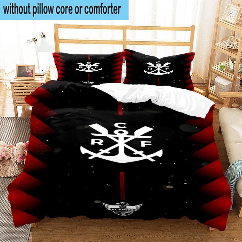 3pcs CR Flamengo Printed Bedding Set Duvet Cover Closure Includes 1 Duvet Cover & 2 Pillowcases Bedding Sets Home Decor Gifts