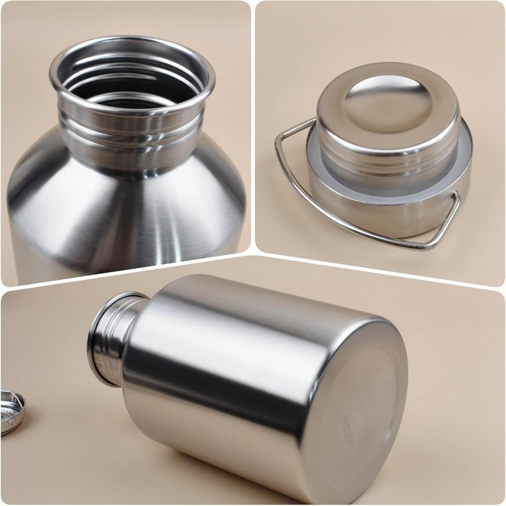 Non Insulated Stainless Steel Water Bottle 2000ML Large Capacity Sports Travel Mug Outdoor Portable Kettle for Hiking Camping