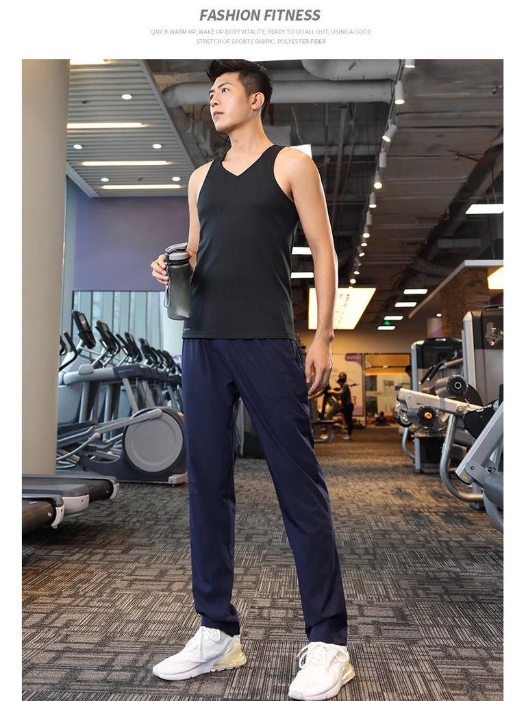 Men's Lightweight Quick-Dry Running Fitness Pants - Straight-Leg Micro-Elastic Spring Style