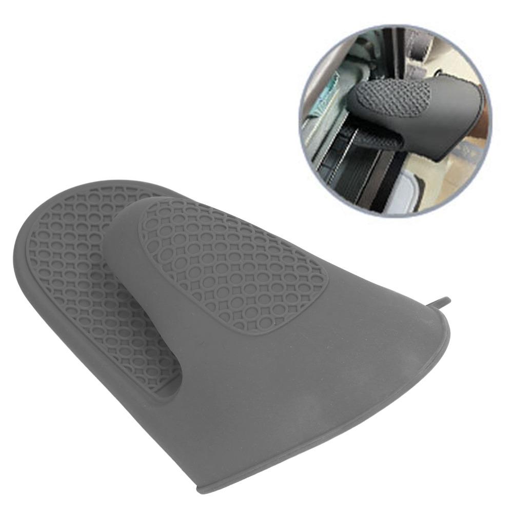 2 PCS Grey Oven Gloves Silicone Cooking Pinch Mitts Heat Resistant Silicone Oven Mitts  Kitchen