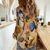 2025 Spring Women's High-Quality Long-Sleeve Printed Button-Down Shirt