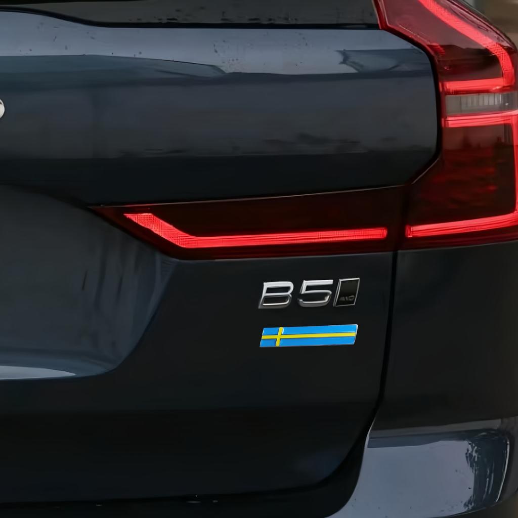 1Pc 3D Metal Swedish Flag Logo Car Front Grille Badge, Car Side Fender/Rear Trunk/Car Body Emblem Sticker
