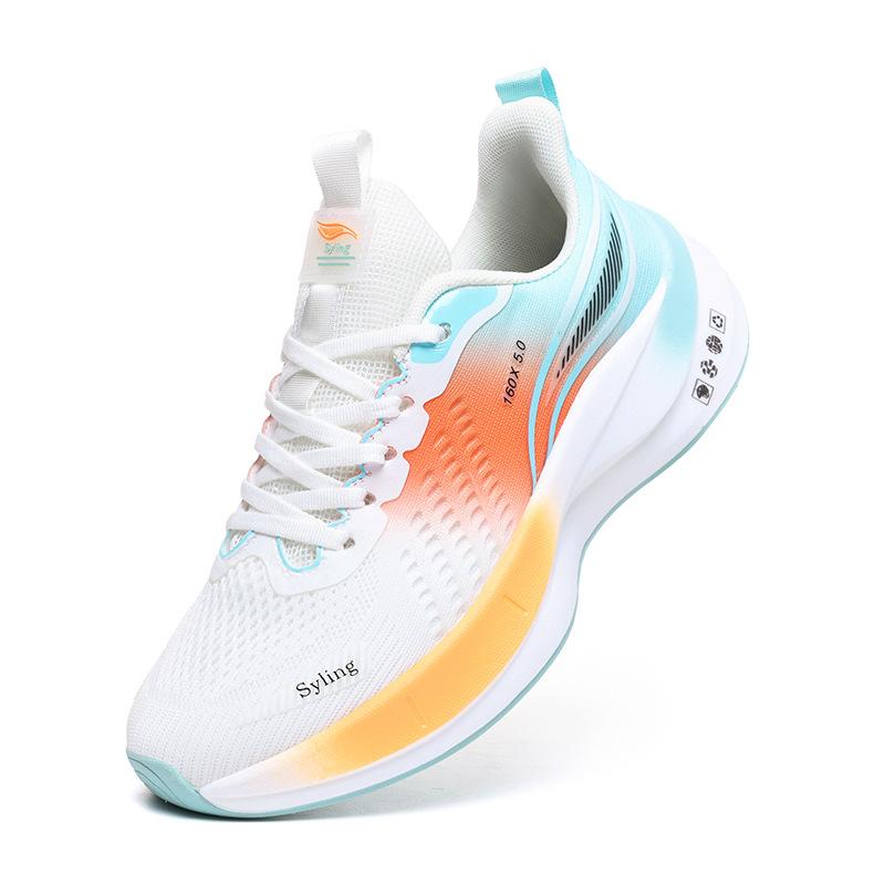 Carbon plate ultra-light jaka breathable running shoes couple sports shock absorption physical test student outdoor racing male