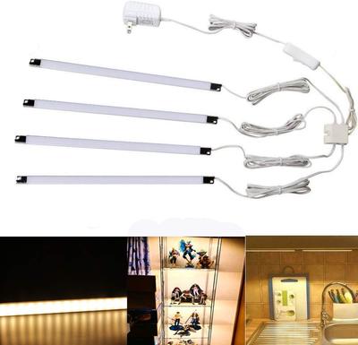 LED Figure Lights, Light Bar, Stick Lights, 4-Piece Set, 1.5W X 4, Suitable for Figure Racks, Hallways, Stairs, Etc., Under-Shelf Mount LED Lights (Wa