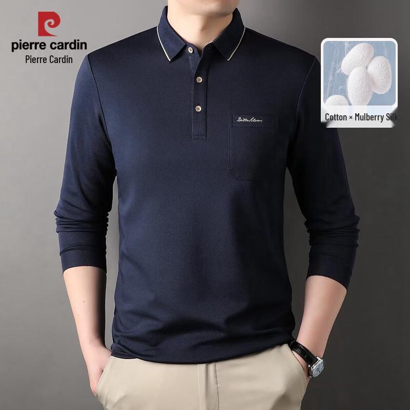 Pierre Cardin Men s Silk Blend Long-Sleeve Polo Shirt 175