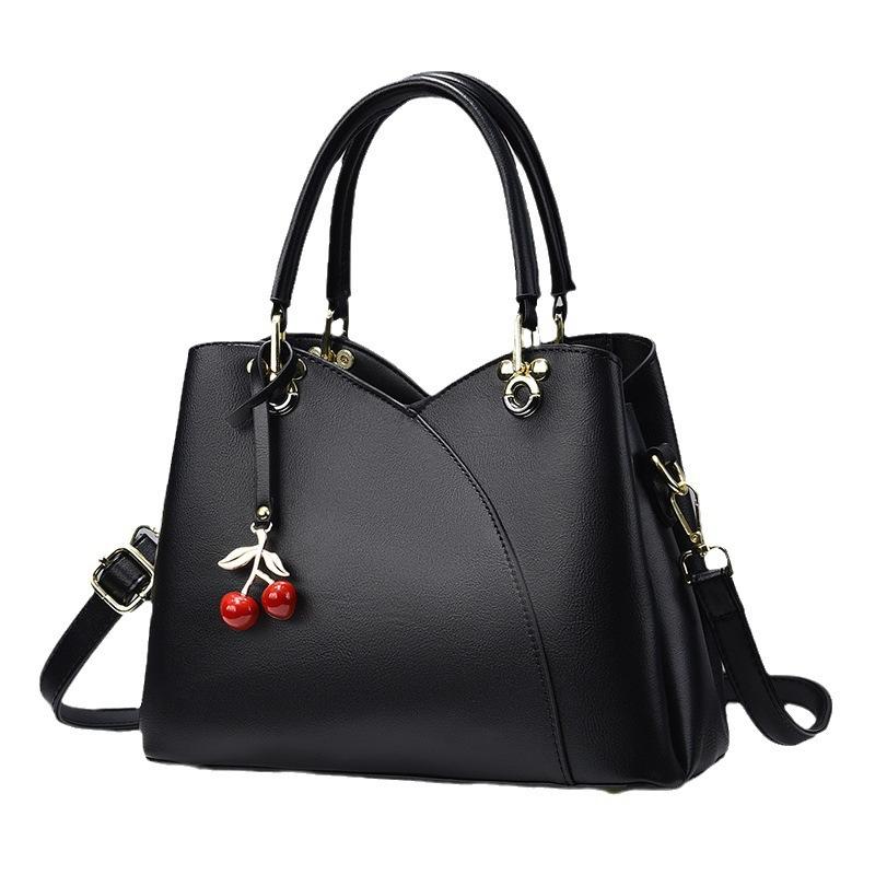 Solid color handbag large capacity women's bag new fashion versatile messenger bag
