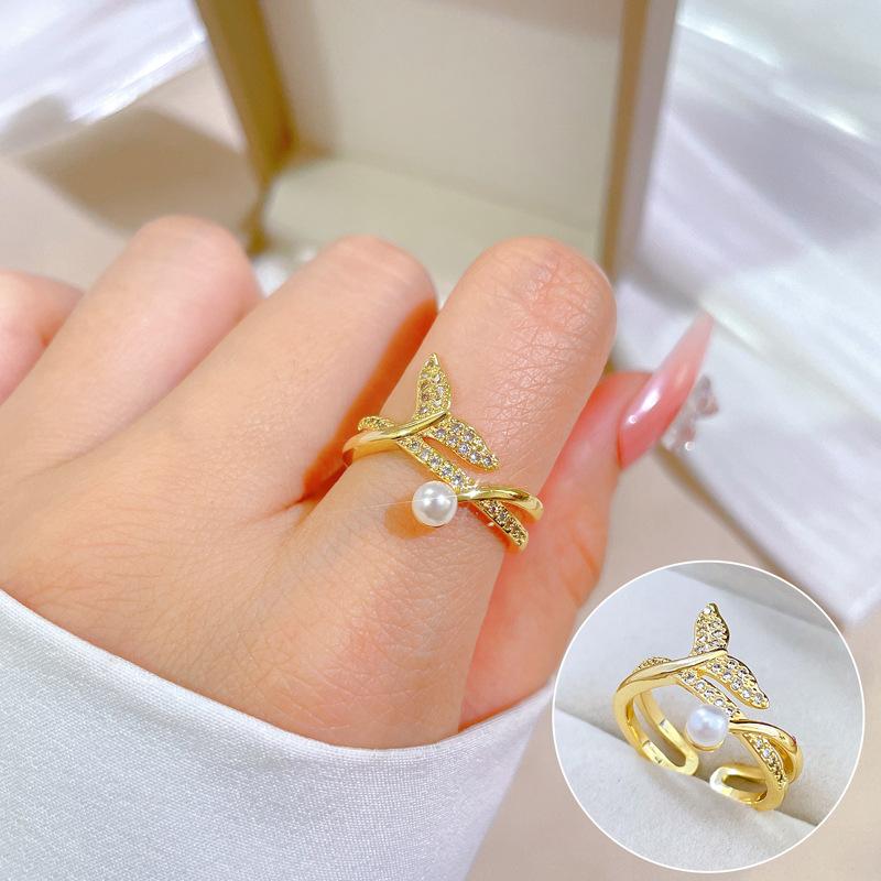 [Real Gold Electroplating] Temperament Advanced Sense Zircon Super Flash Ring Women'S Opening Can Be Adjusted And Simple