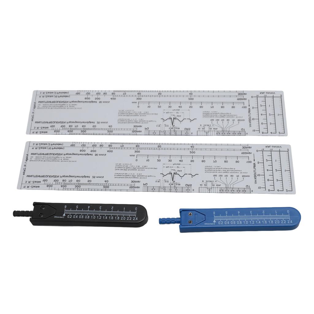 2 Sets EKG Calipers and EKG Ruler Combination Set Electrocardiogram Drafting Divider Measuring Tool 