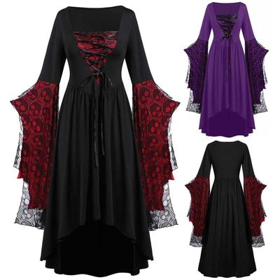 Womne Plus Size Plus Size  Lace Bell Sleeve Fashion Dress