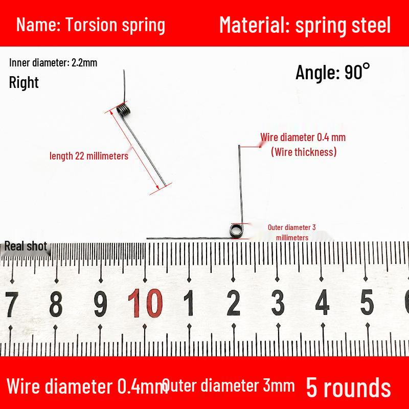 Torsion Spring Steel 0.3-3.0 for 90/180° Clip Trash Can