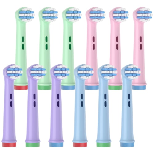 

[Supervised by Japanese Designer RIKA FUKAE] 12-Pack Oralica Compatible Brushes for Braun Oral-B Electric Toothbrushes, Soft, BPA-Free, Mini Size