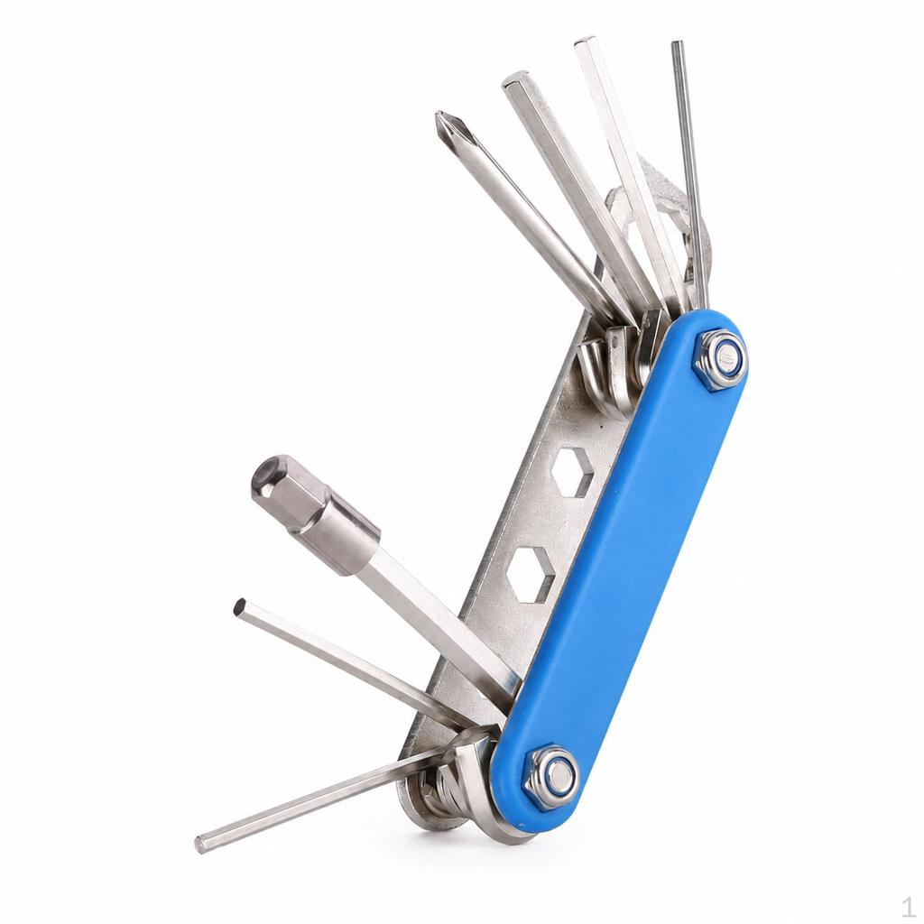 Bicycle Repair Tool Kit, MultiFunction Folding Bike and Wrench Set for Tire Patching