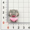 Glossy Cartoon Hippo Resin Accessories for DIY: Hair Clip, Keychain, Bag Pendant, or Fridge Magnet
