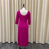 Women Spring Autumn Fashion Sexy Square Collar Dress Ladies One Piece Solid Long Sleeves Pleated Sheath Dress