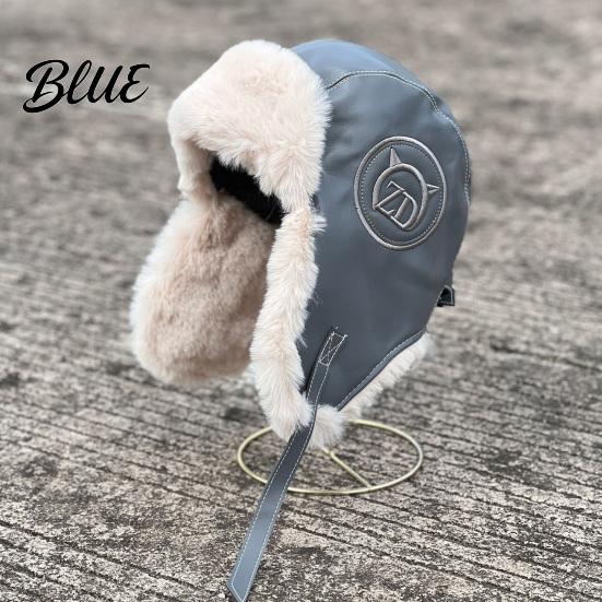 Outdoor Hat Winter Protection Fluffy Solid Color Plush Lining Women Bomber Ear Ski Windproof Letter