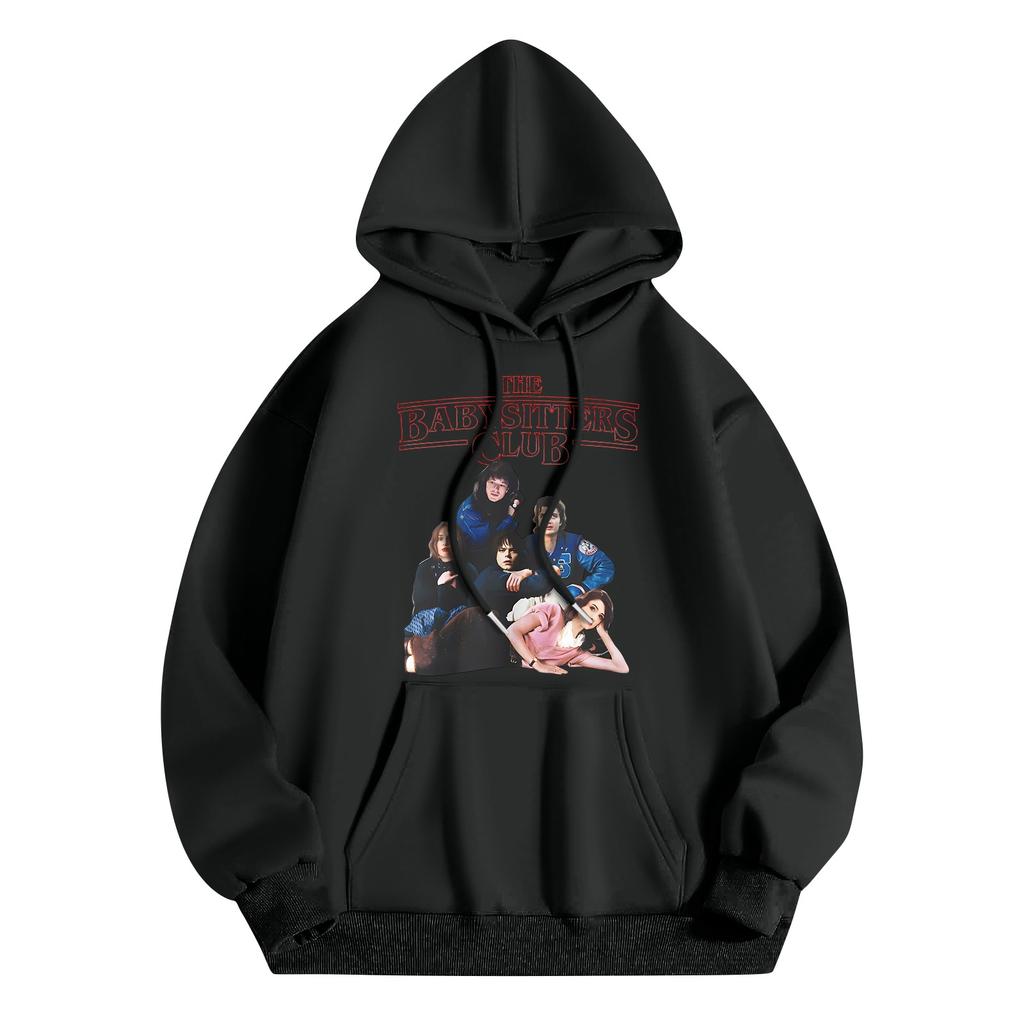 Dámský a pánský unisex módní ležérní outfit tepláková souprava top s dlouhým rukávem potištěná mikina s kapucí